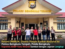 Ketum OMBB M.Diamin Pimpin Kunker ke Polres Bengkulu Tengah,Kapolres AKBP Yanu Rihardi Sambut dengan Jajaran Lengkap,