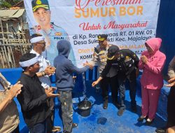 Peduli Warga, Kapolsek Majalaya Resmikan Sumur Bor Untuk Masyarakat di Kampung Rancawaas Desa Sukamukti