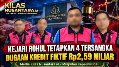 Kejari Rohul Tetapkan 4 Tersangka Kredit Fiktif Rp2,59 Miliar