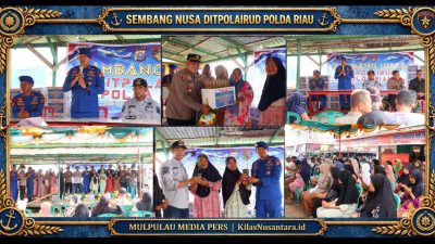 Ditpolairud Polda Riau Gelar Sambang Nusa di Pulau Kijang Inhil, 60 Paket Sembako dan Bibit Pohon untuk Warga Pesisir