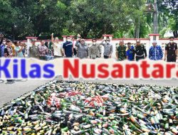 Pemerintah Kabupaten Indramayu Memusnahkan 9.346 Botol minuman Beralkohol Dari Berbagai Merek, Jenis, dan Ukuran. Upaya ini sebagai langkah penegakan Peraturan Daerah dan Peraturan Kepala Daerah