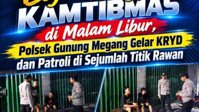 Cegah Gangguan Kamtibmas di Malam Libur, Polsek Gunung Megang Gelar KRYD dan Patroli di Sejumlah Titik Rawan